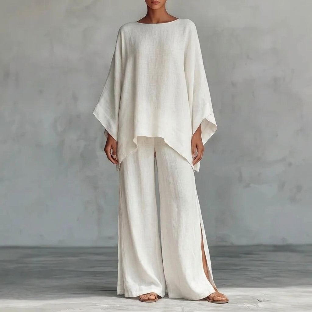 Anais | Linen Wide-Leg Trousers Set