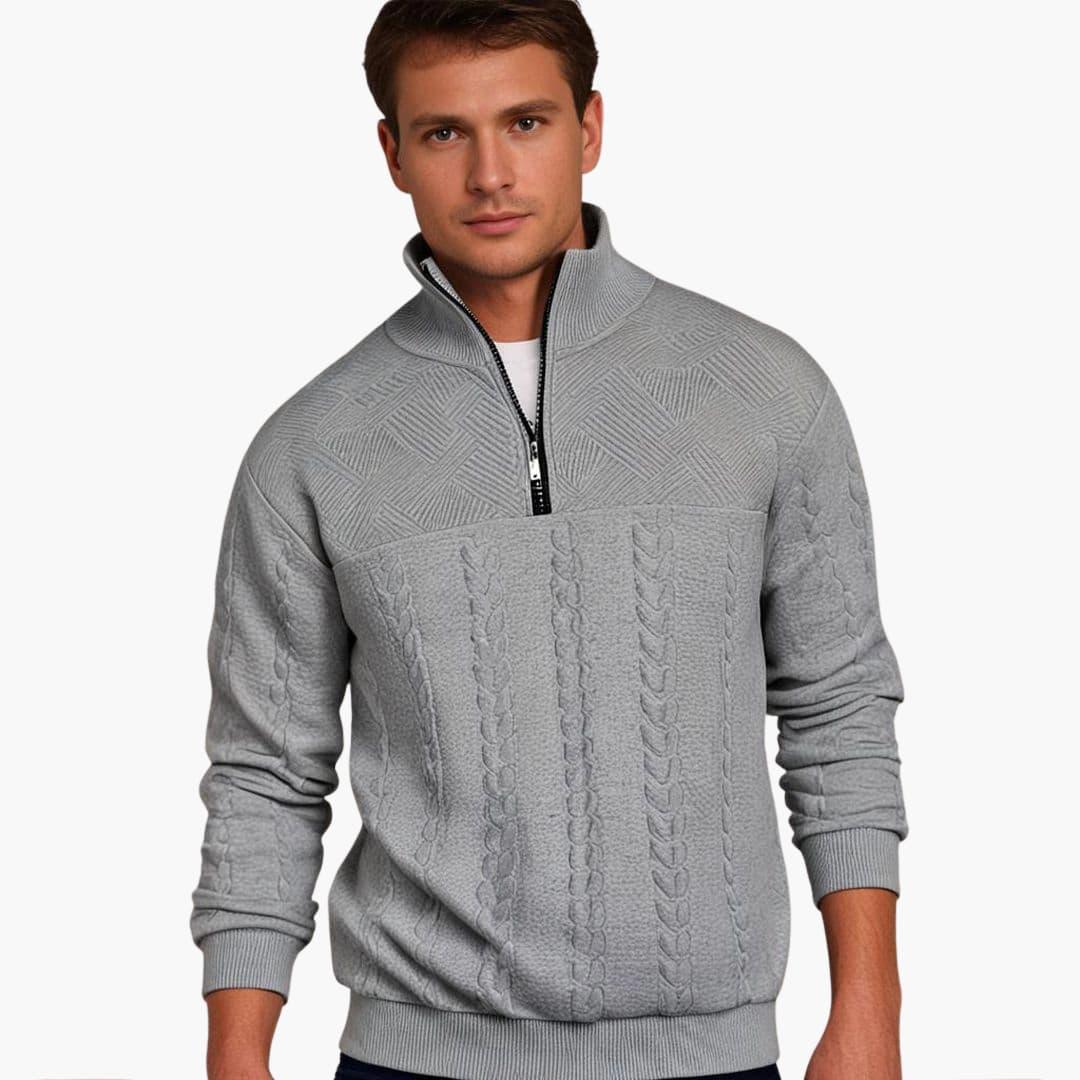 Theo | Men's Half-Zip Cable Knit Sweater