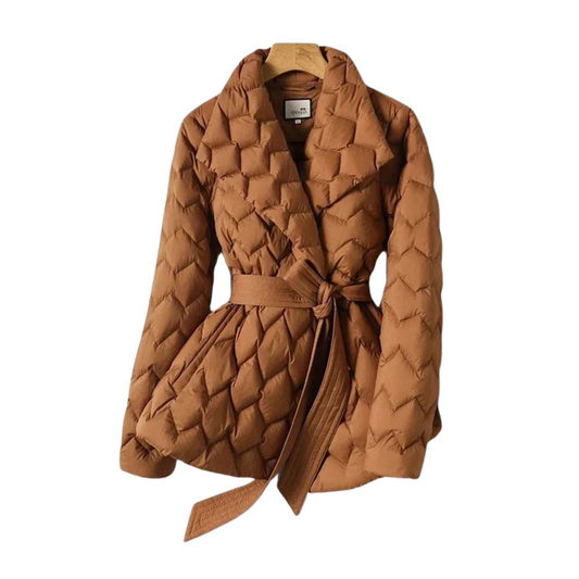 Ingrid | Belted Diamond Quilted Puffer Coat