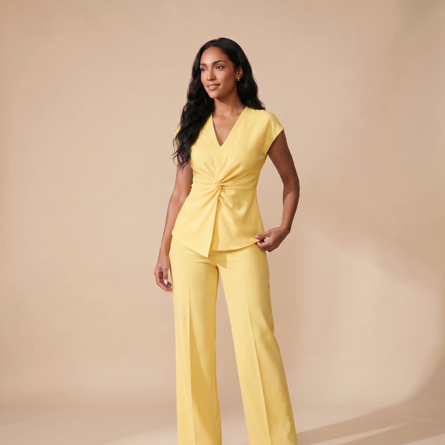 Adeline | Women's Twist Front Top and Trouser Set