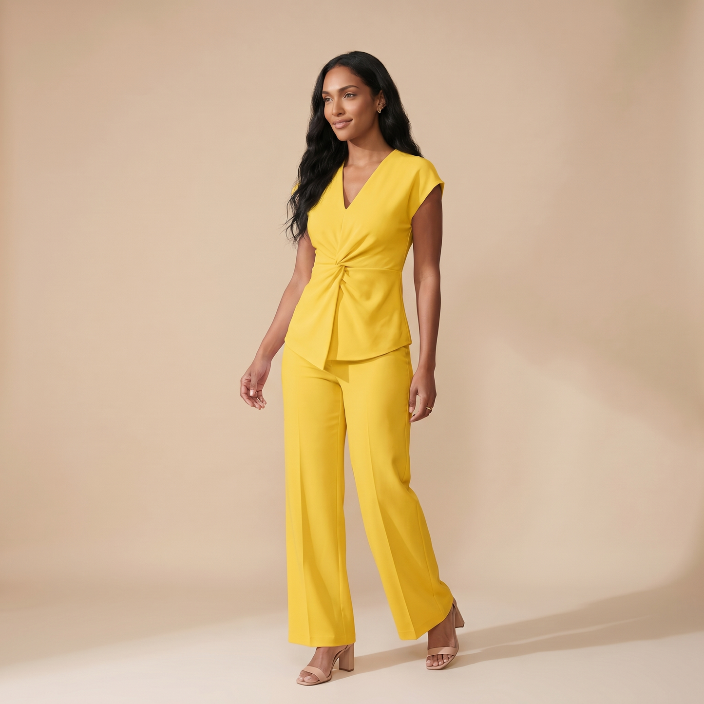 Adeline | Women's Twist Front Top and Trouser Set