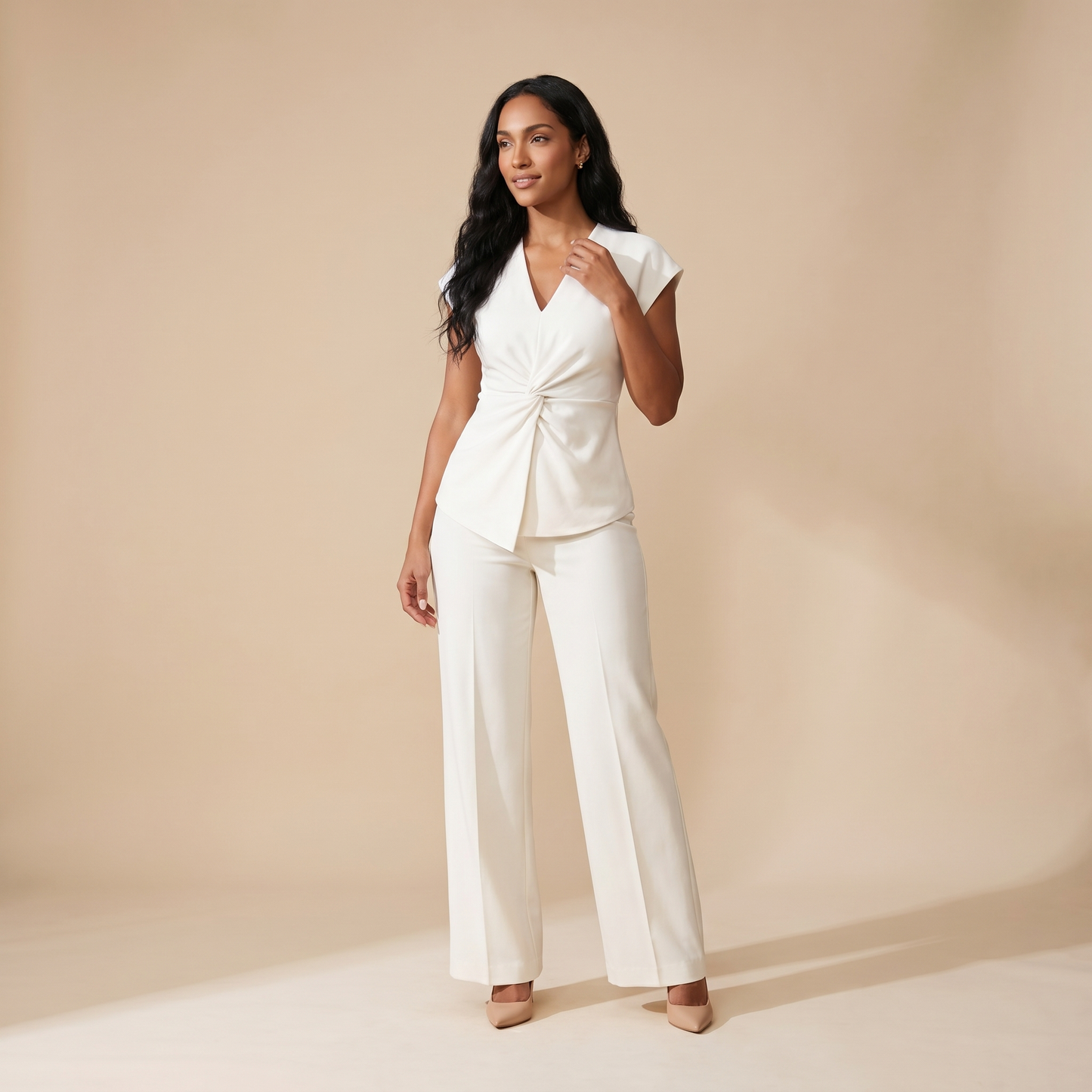 Adeline | Women's Twist Front Top and Trouser Set