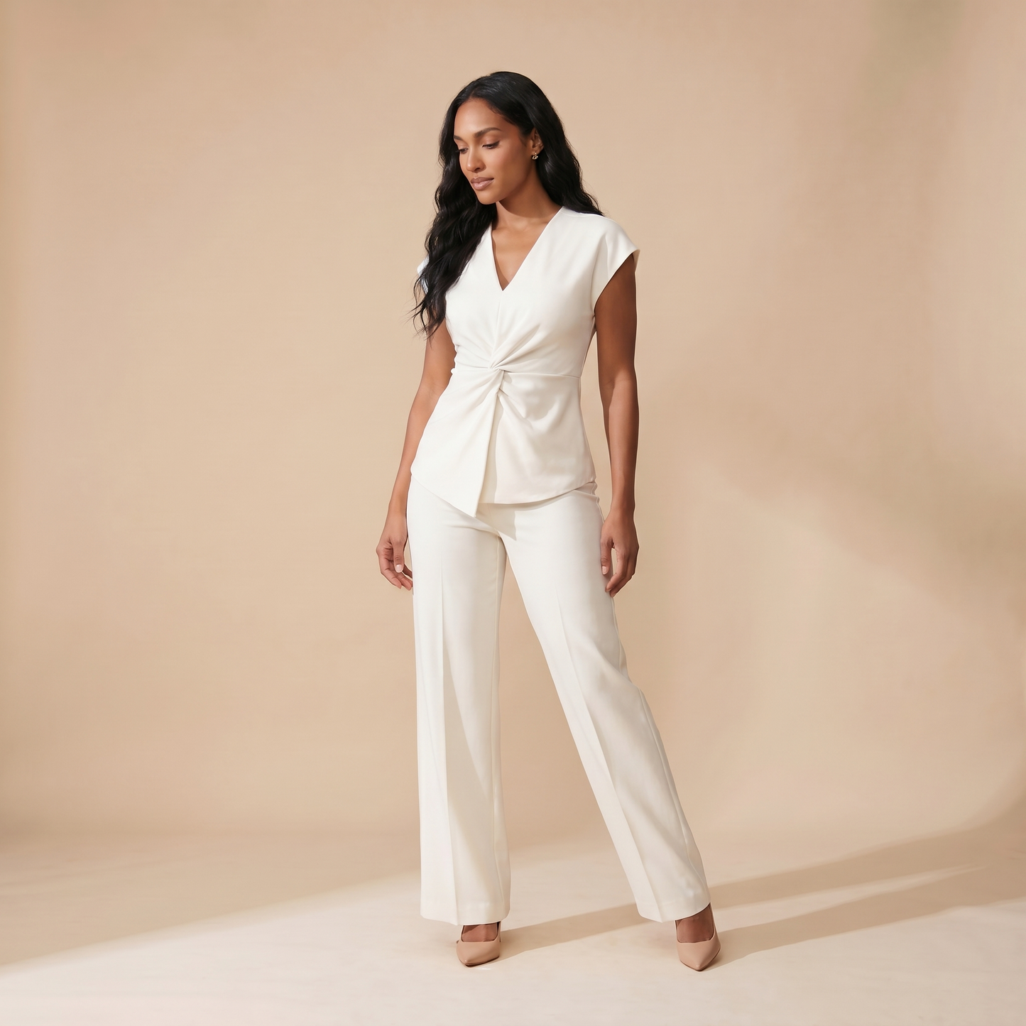Adeline | Women's Twist Front Top and Trouser Set