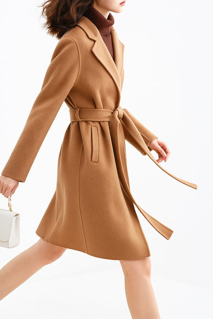 Romilda | Belted Wool Midi Coat