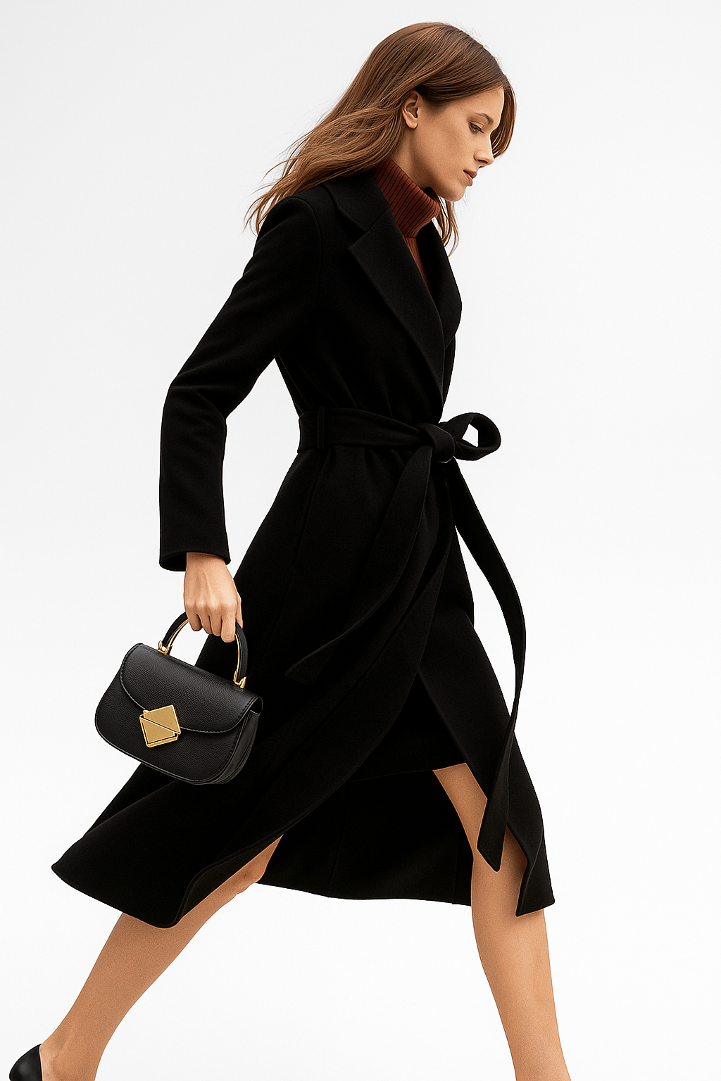 Romilda | Belted Wool Midi Coat