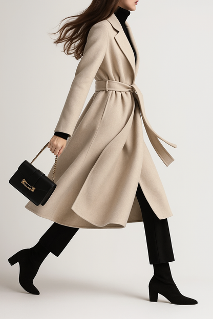 Romilda | Belted Wool Midi Coat