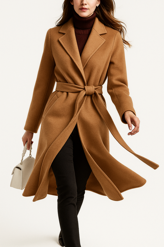 Romilda | Belted Wool Midi Coat