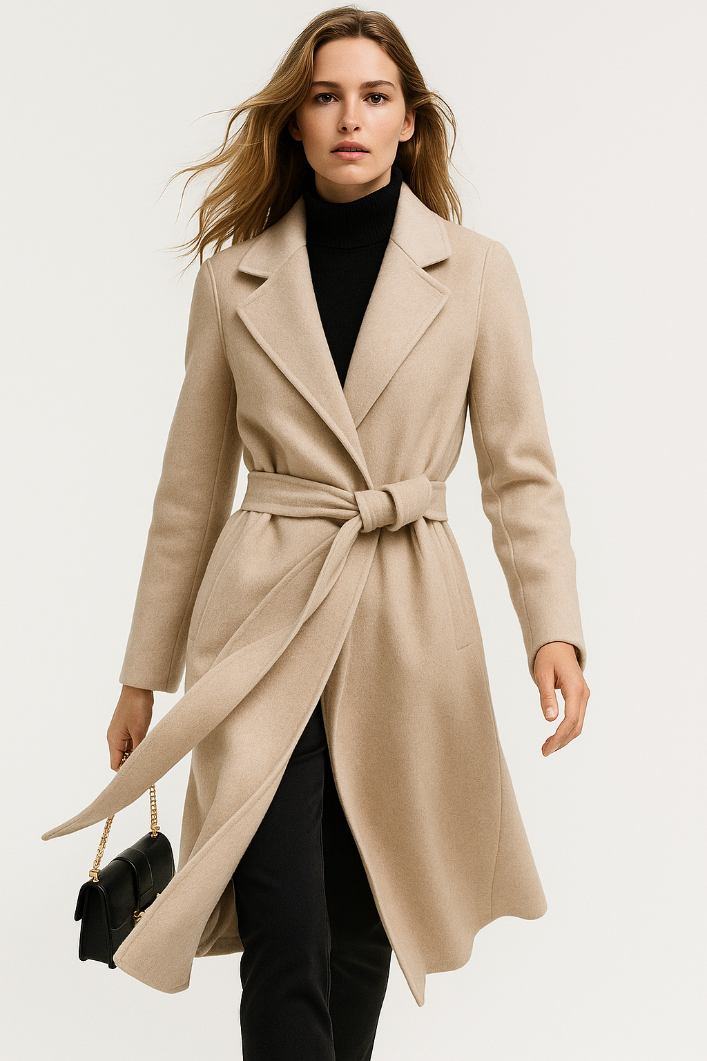 Romilda | Belted Wool Midi Coat
