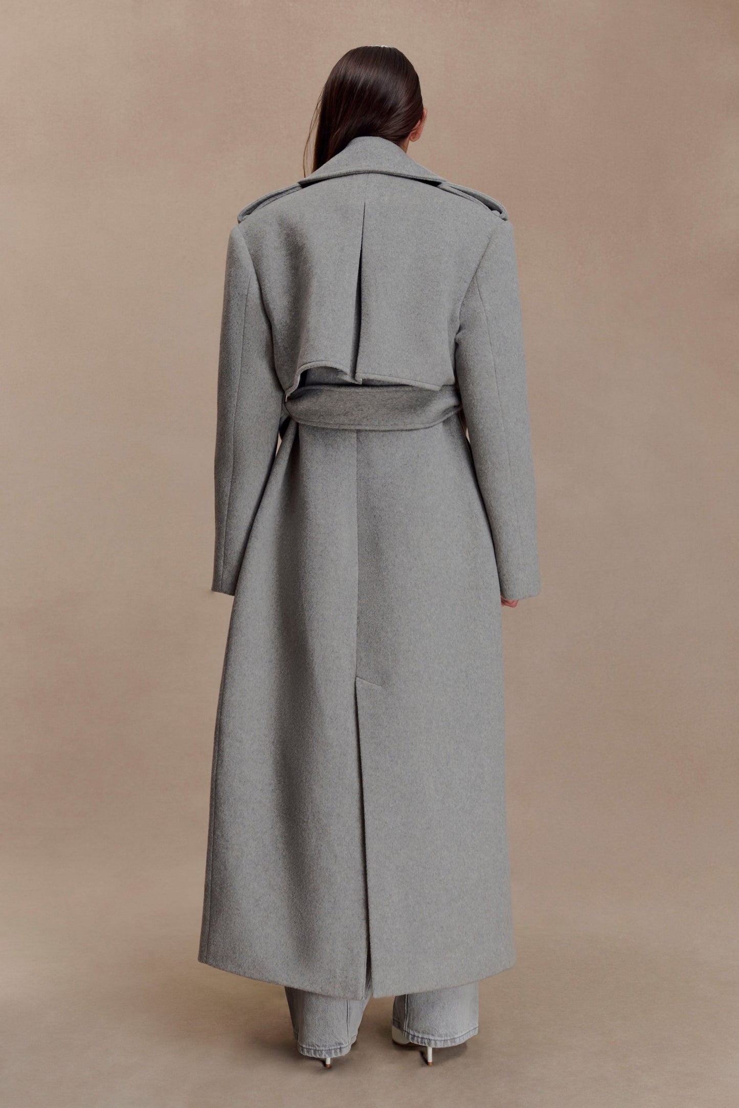 Claudine | Long Double-Breasted Wool Trench Coat