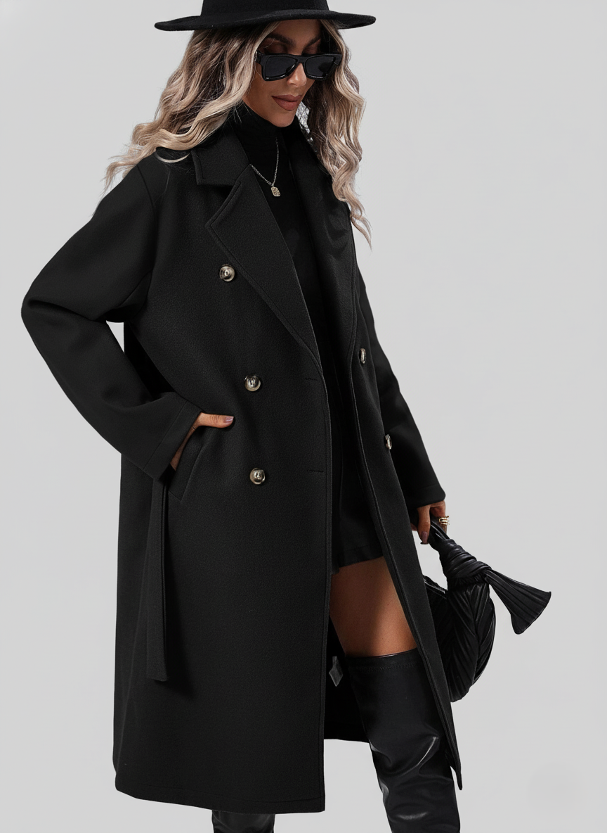 Rosine | A-Line Double-Breasted Trench Coat