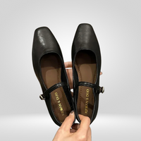 Christiane | Square Toe Low Block Heel Mules