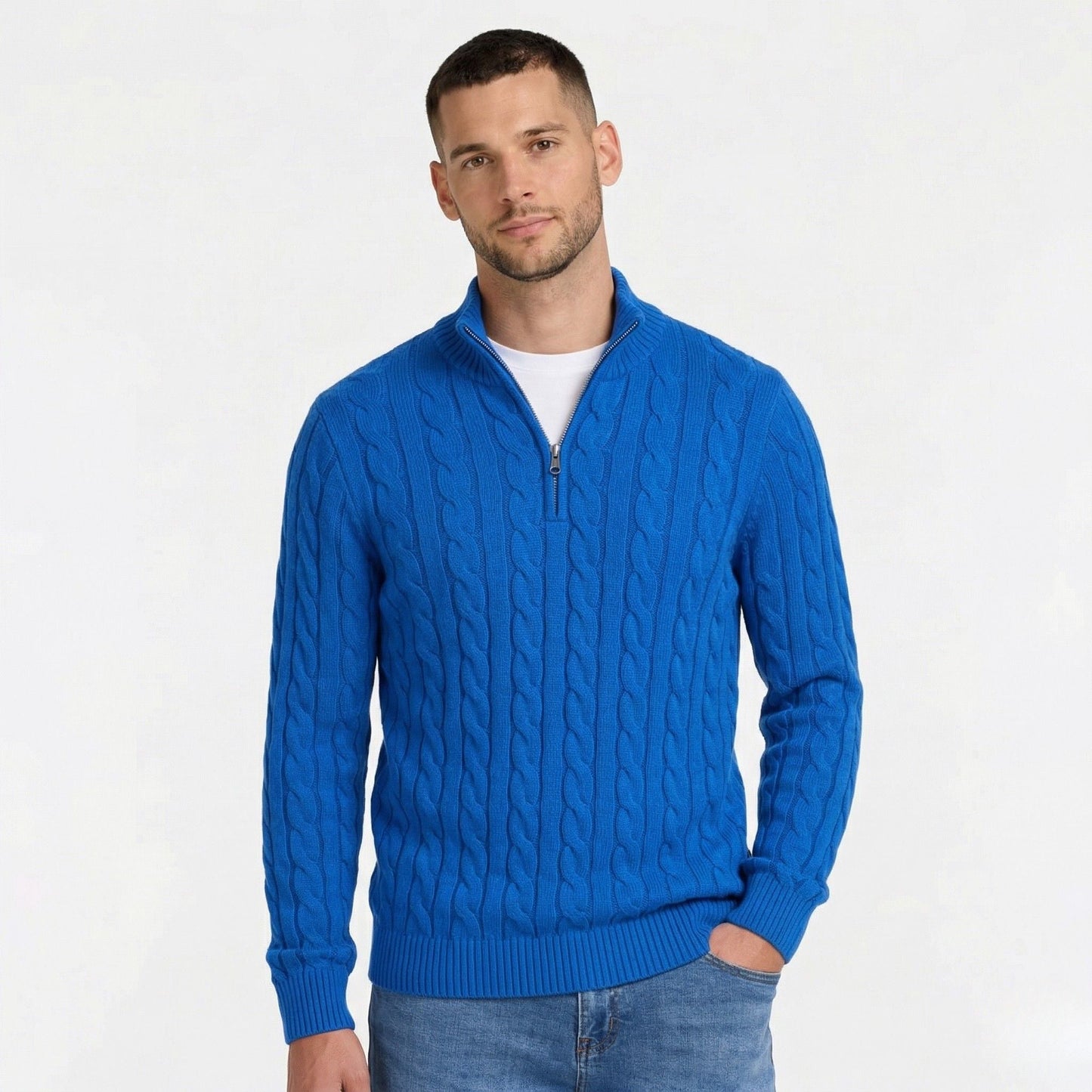 Orvani | Soft Knit Half Zip Sweater Smart Casual
