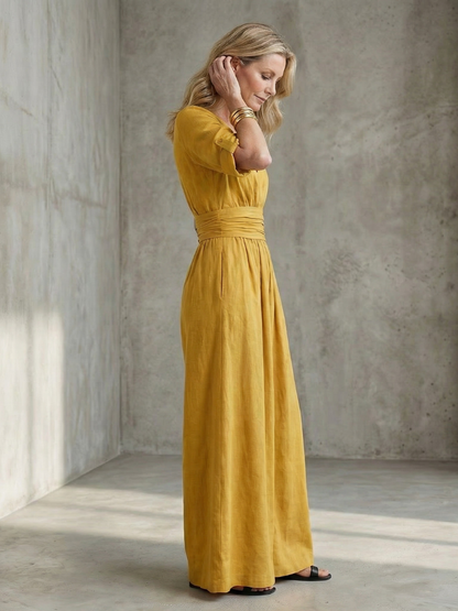 Solene | Women's Cross Front Wide Leg Jumpsuit