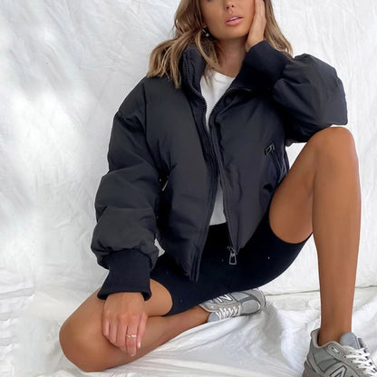Zuri | Stand Collar Cropped Puffer Jacket