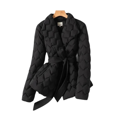 Ingrid | Belted Diamond Quilted Puffer Coat