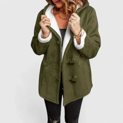 Maeva | Fleece Lined Hooded Toggle Coat