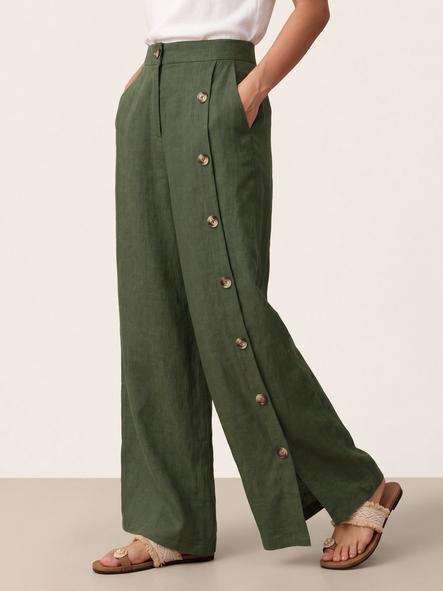 Violette | Women's Linen Top and Trouser Set