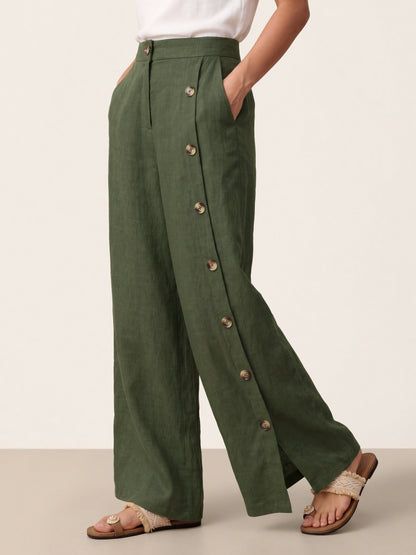 Violette | Women's Linen Top and Trouser Set