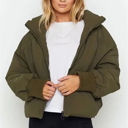 Zuri | Stand Collar Cropped Puffer Jacket