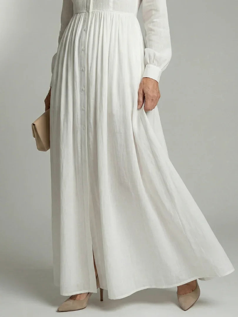 Maelle | Gathered Waist Long Sleeve Maxi Dress