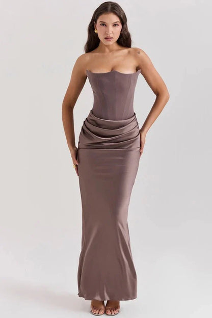 Selvienne | Strapless Satin Formal Gown
