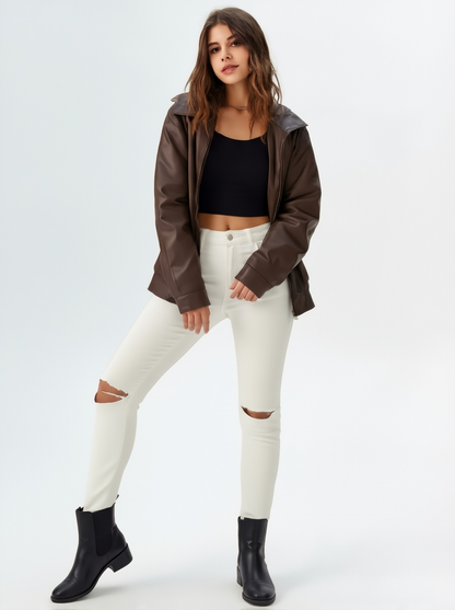Leonie | Relaxed Fit Faux Leather Jacket
