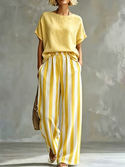 Marguerite | Women's Striped Wide Leg Co-ord Set