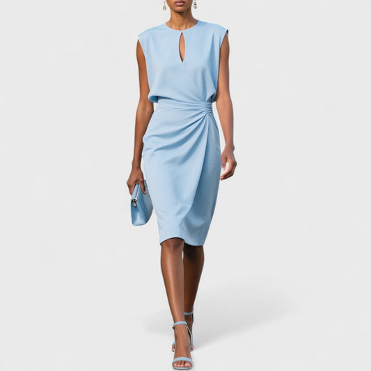 Oriane | Fitted Waist Flowy Midi Dress
