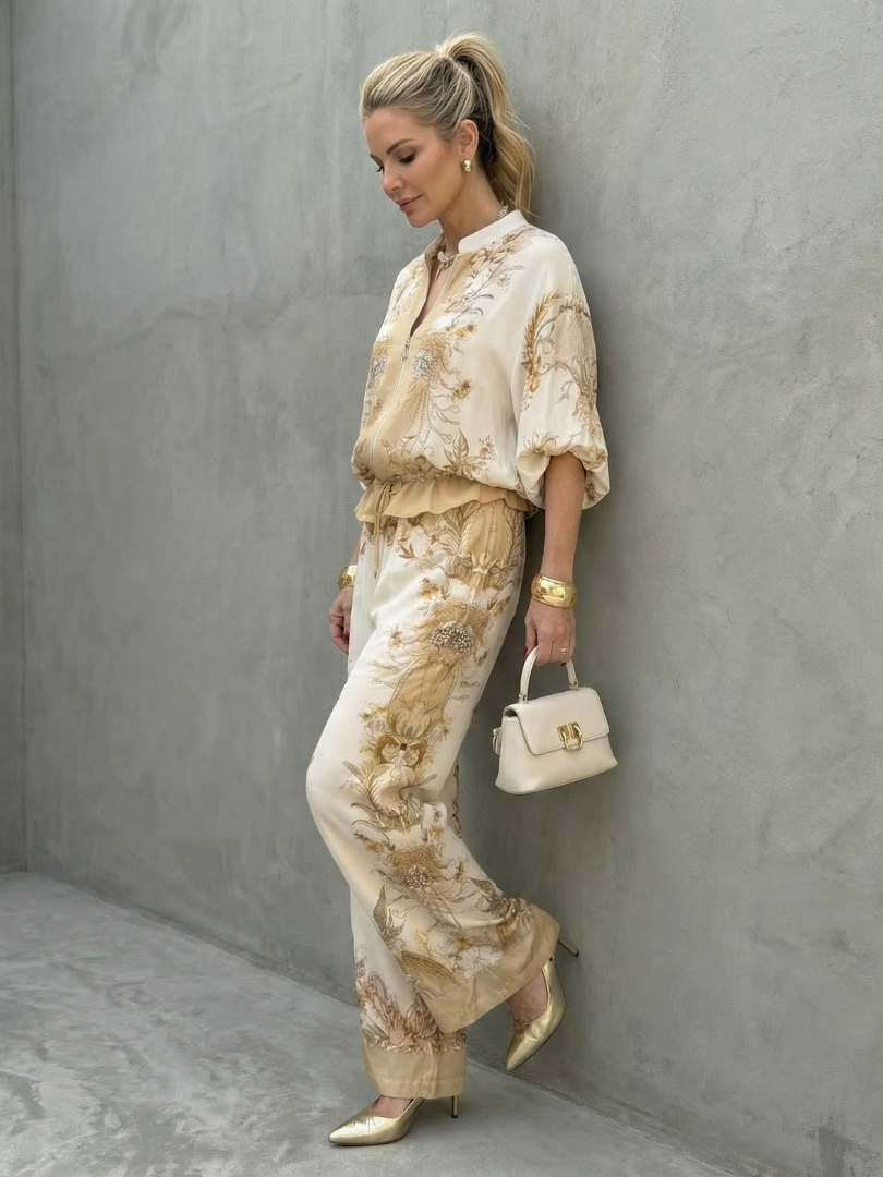 Odette | Women's Printed Wide Leg Set
