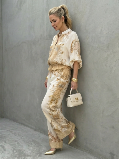 Odette | Women's Printed Wide Leg Set