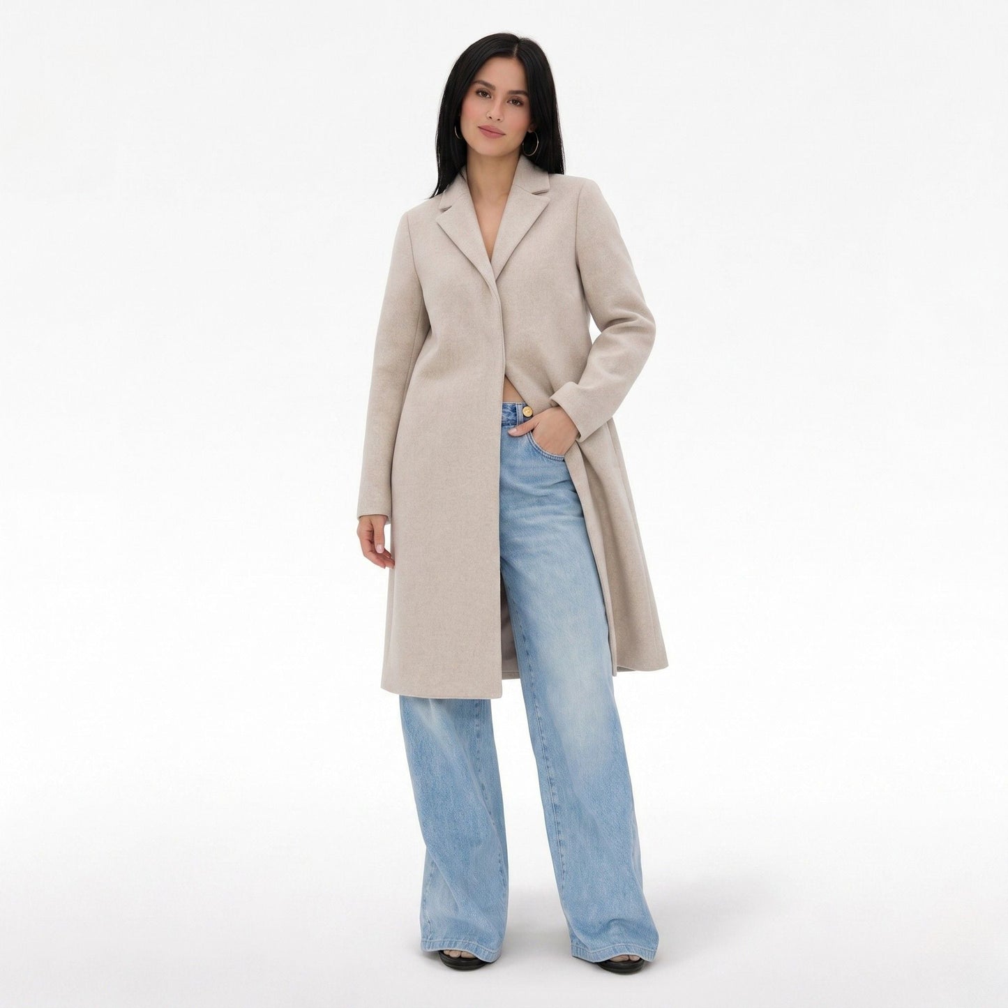 Valenne | Relaxed Wool Blend Lapel Coat
