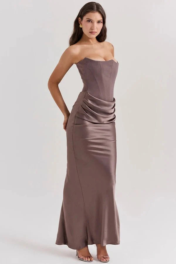 Selvienne | Strapless Satin Formal Gown