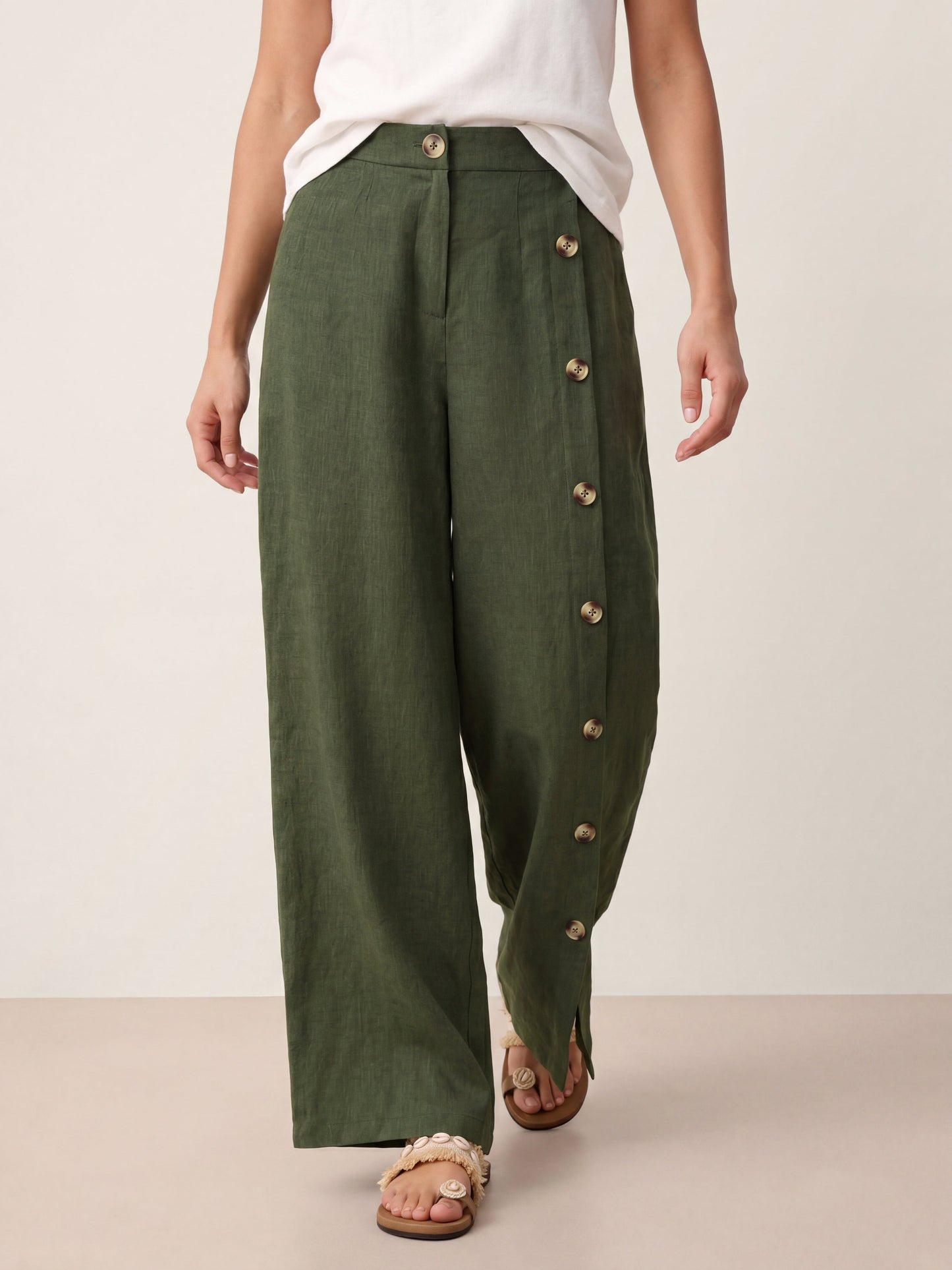 Violette | Women's Linen Top and Trouser Set