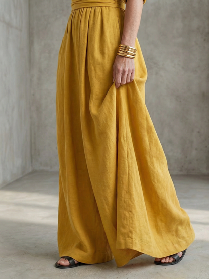 Solene | Women's Cross Front Wide Leg Jumpsuit