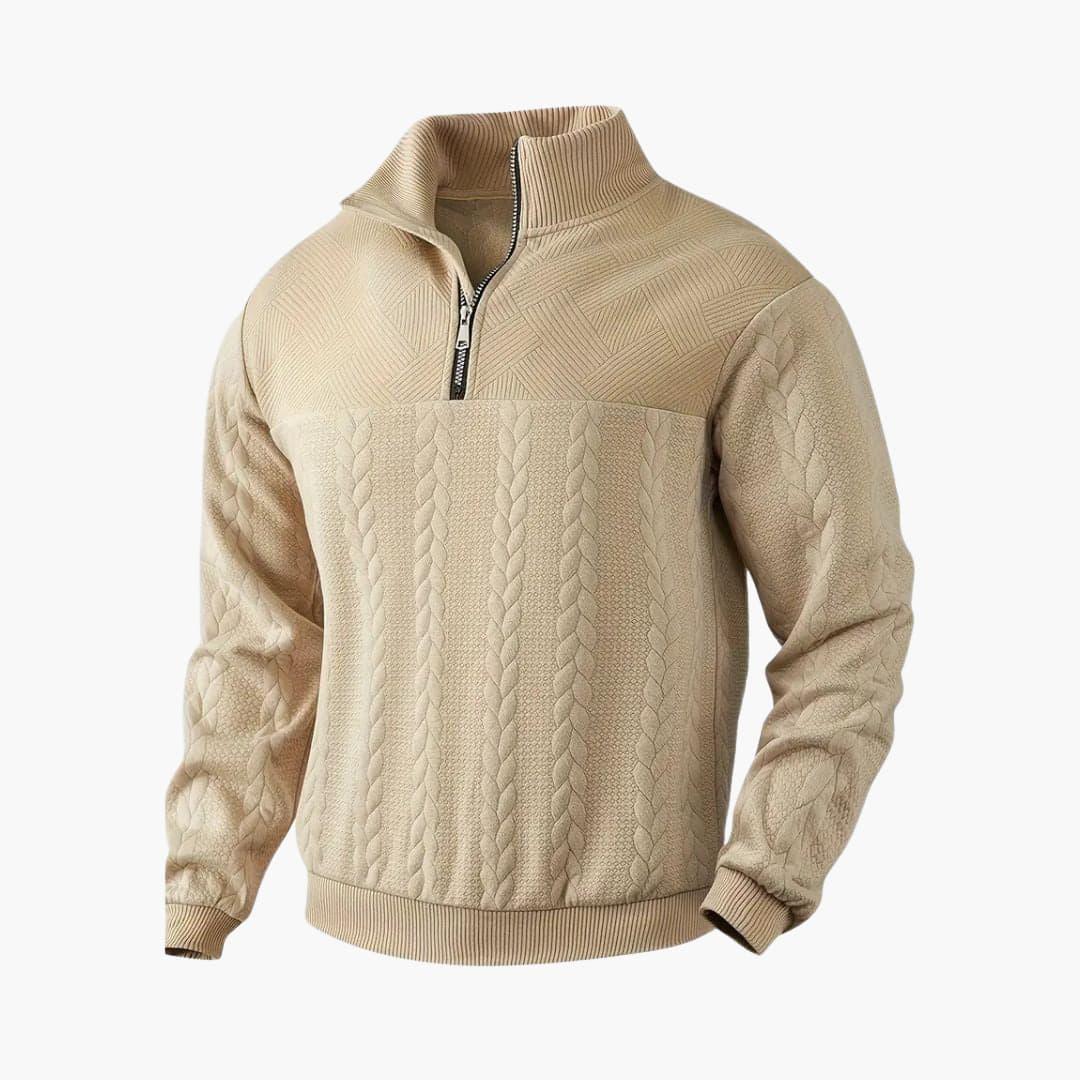Theo | Men's Half-Zip Cable Knit Sweater