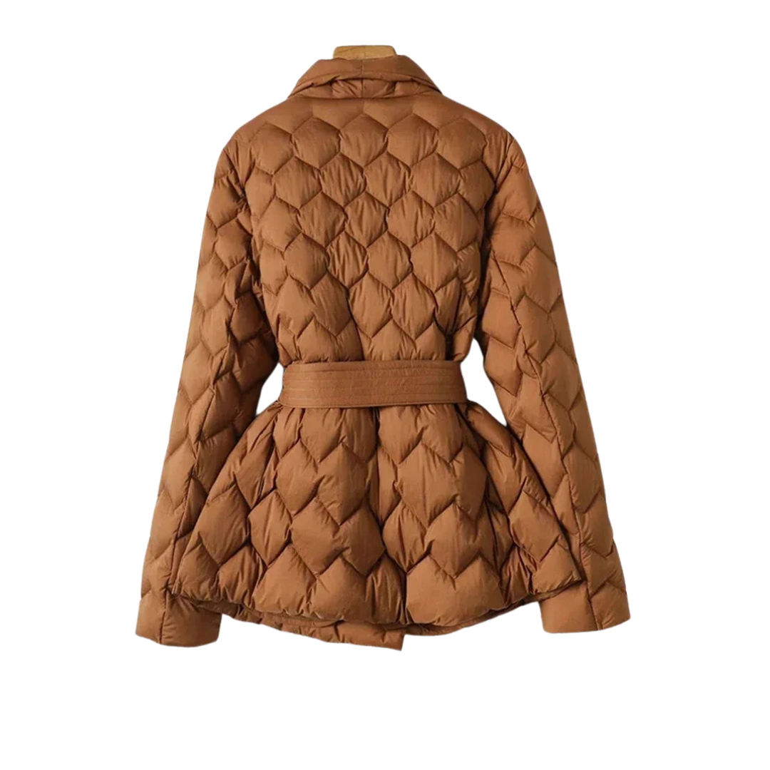 Ingrid | Belted Diamond Quilted Puffer Coat