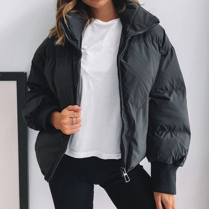 Zuri | Stand Collar Cropped Puffer Jacket