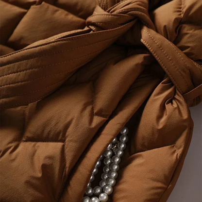 Ingrid | Belted Diamond Quilted Puffer Coat