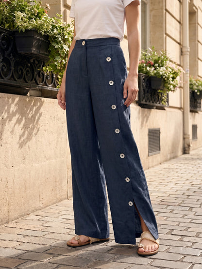 Violette | Women's Linen Top and Trouser Set