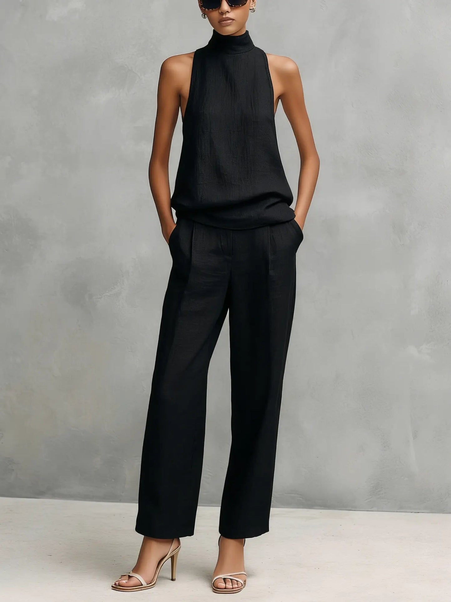 Lorraine | Women's Linen Top and Trousers Set