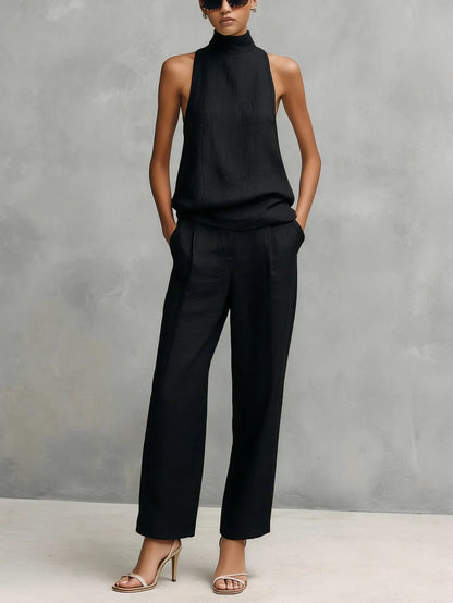 Lorraine | Women's Linen Top and Trousers Set