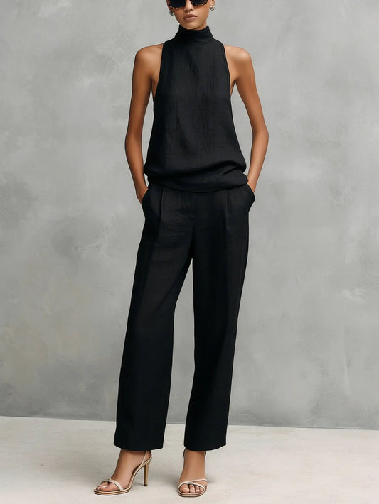 Lorraine | Women's Linen Top and Trousers Set