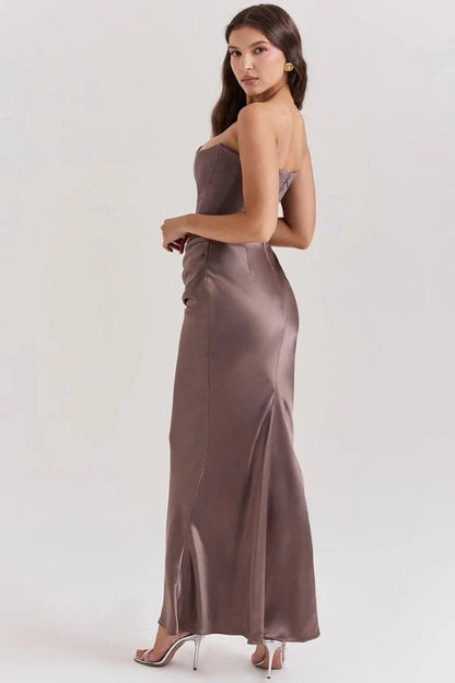 Selvienne | Strapless Satin Formal Gown