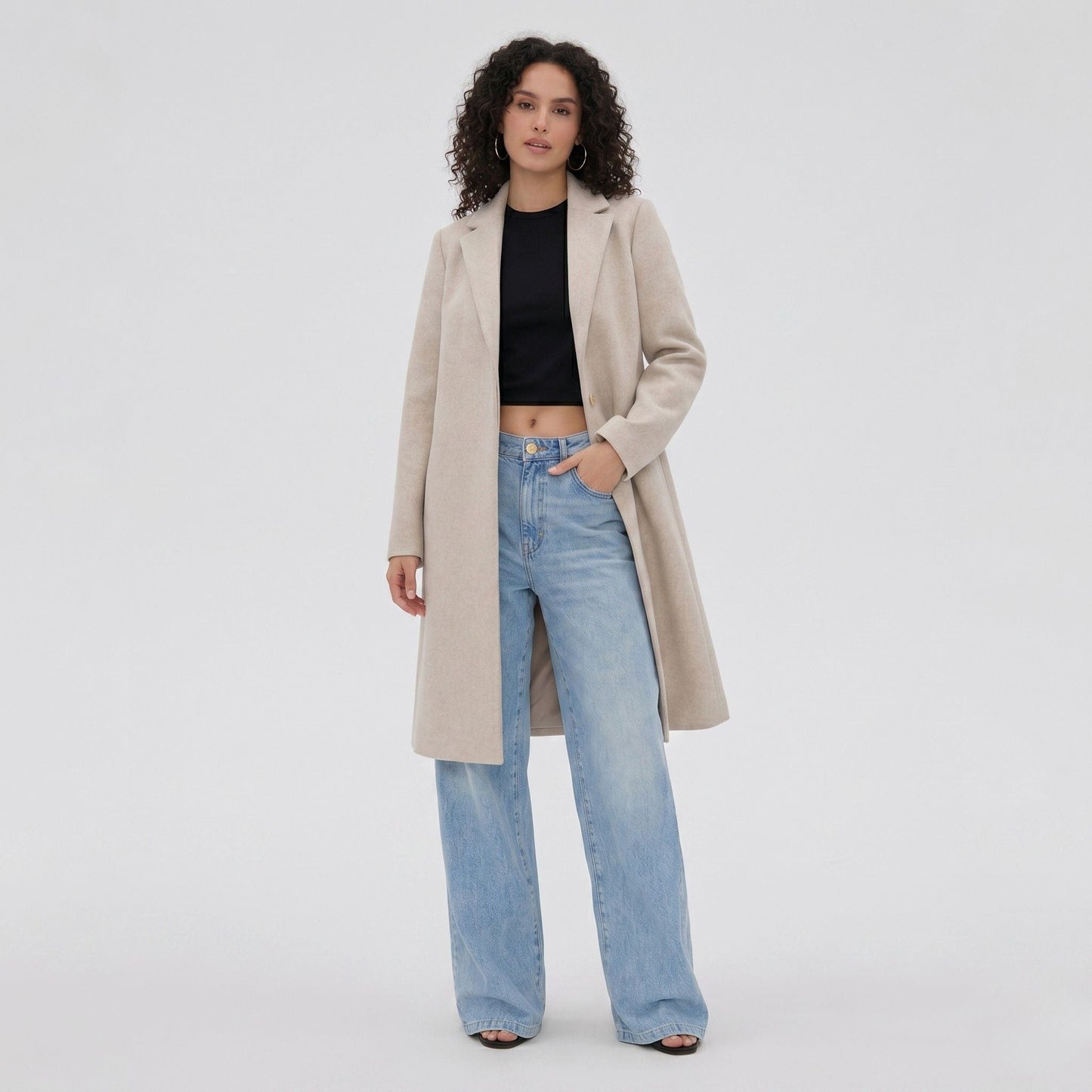 Valenne | Relaxed Wool Blend Lapel Coat