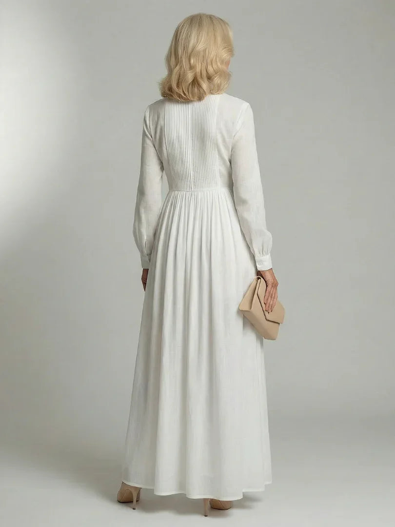 Maelle | Gathered Waist Long Sleeve Maxi Dress