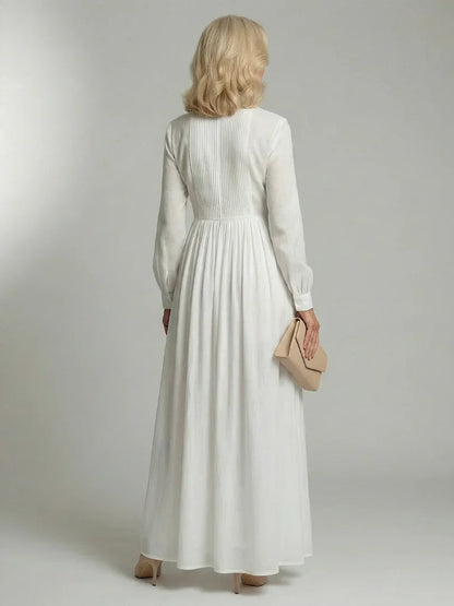 Maelle | Gathered Waist Long Sleeve Maxi Dress