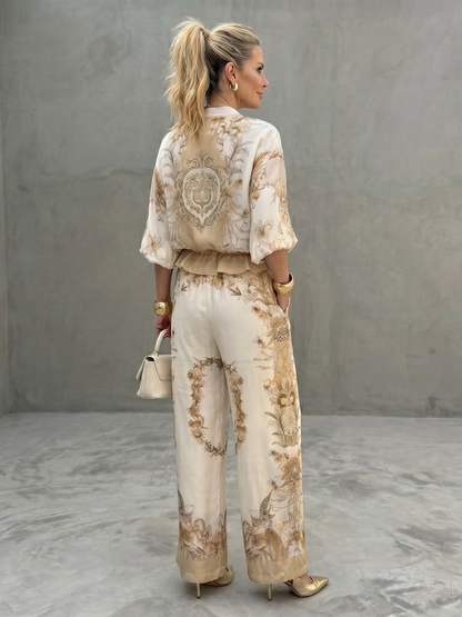 Odette | Women's Printed Wide Leg Set