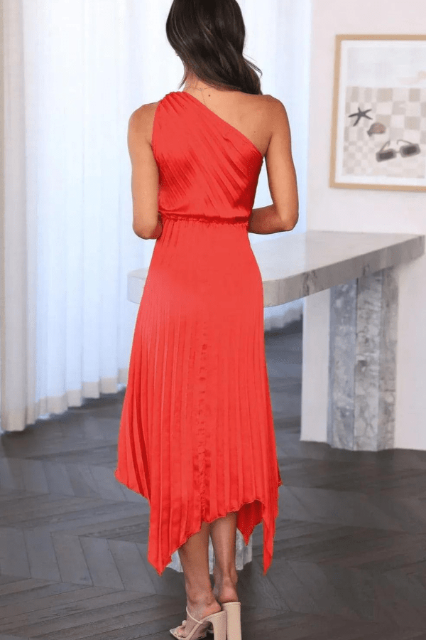 Thalia | One Shoulder Pleated Party Dress