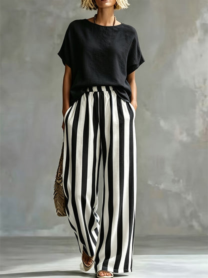 Marguerite | Women's Striped Wide Leg Co-ord Set