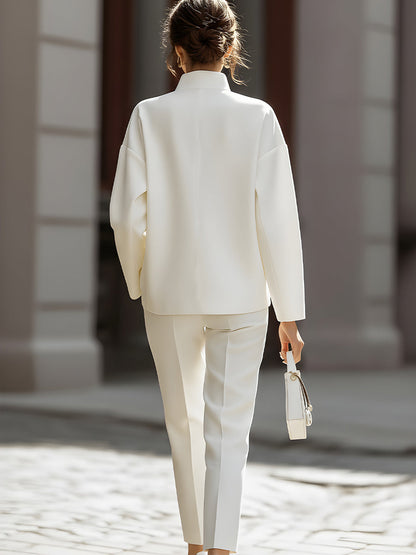 Eleonore | Stand Collar Shirt Trouser Set